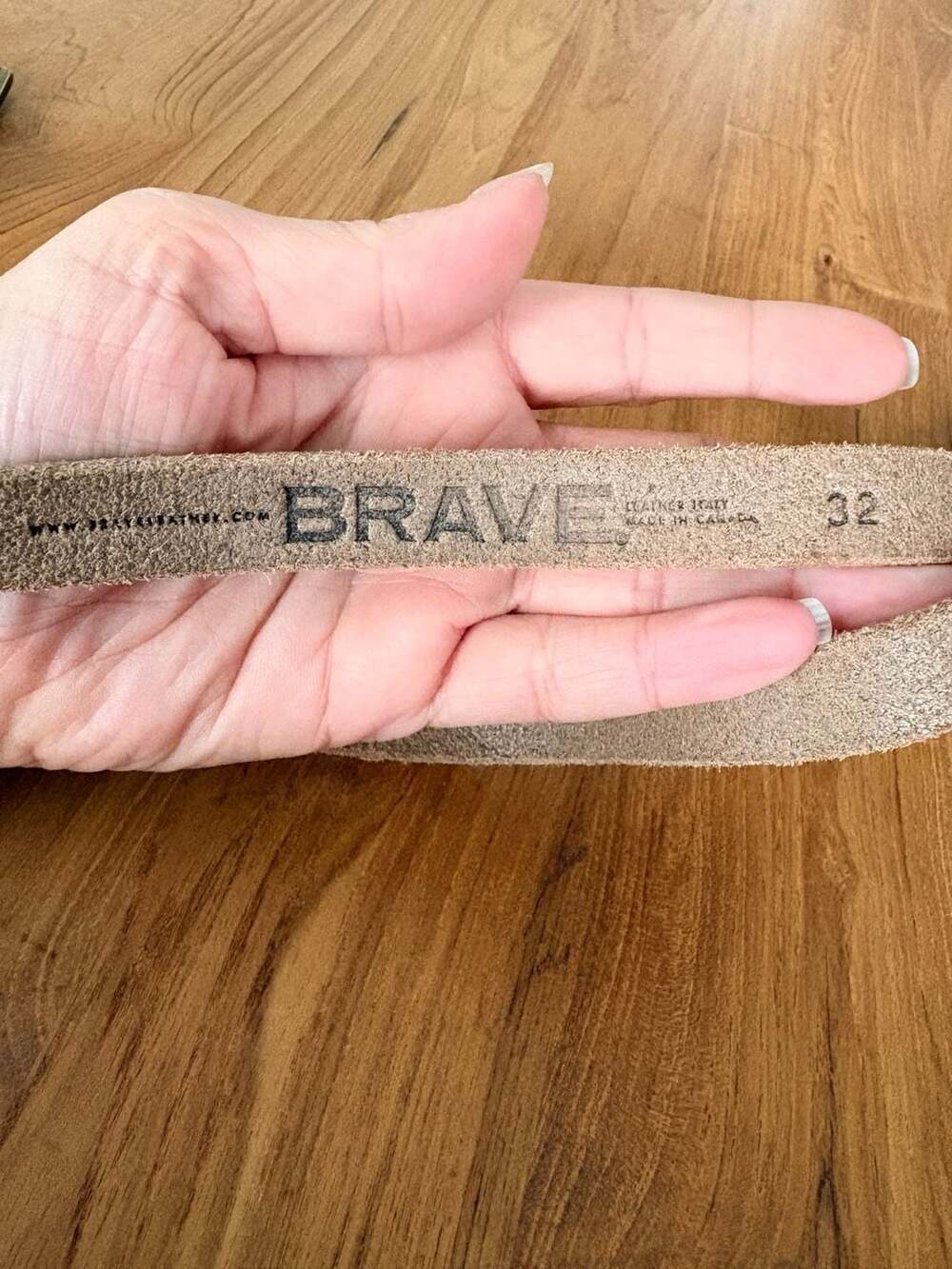 BRAVE Leather Canada Double Buckle Braided Leather Belt Size 32 - Picture 6 of 7